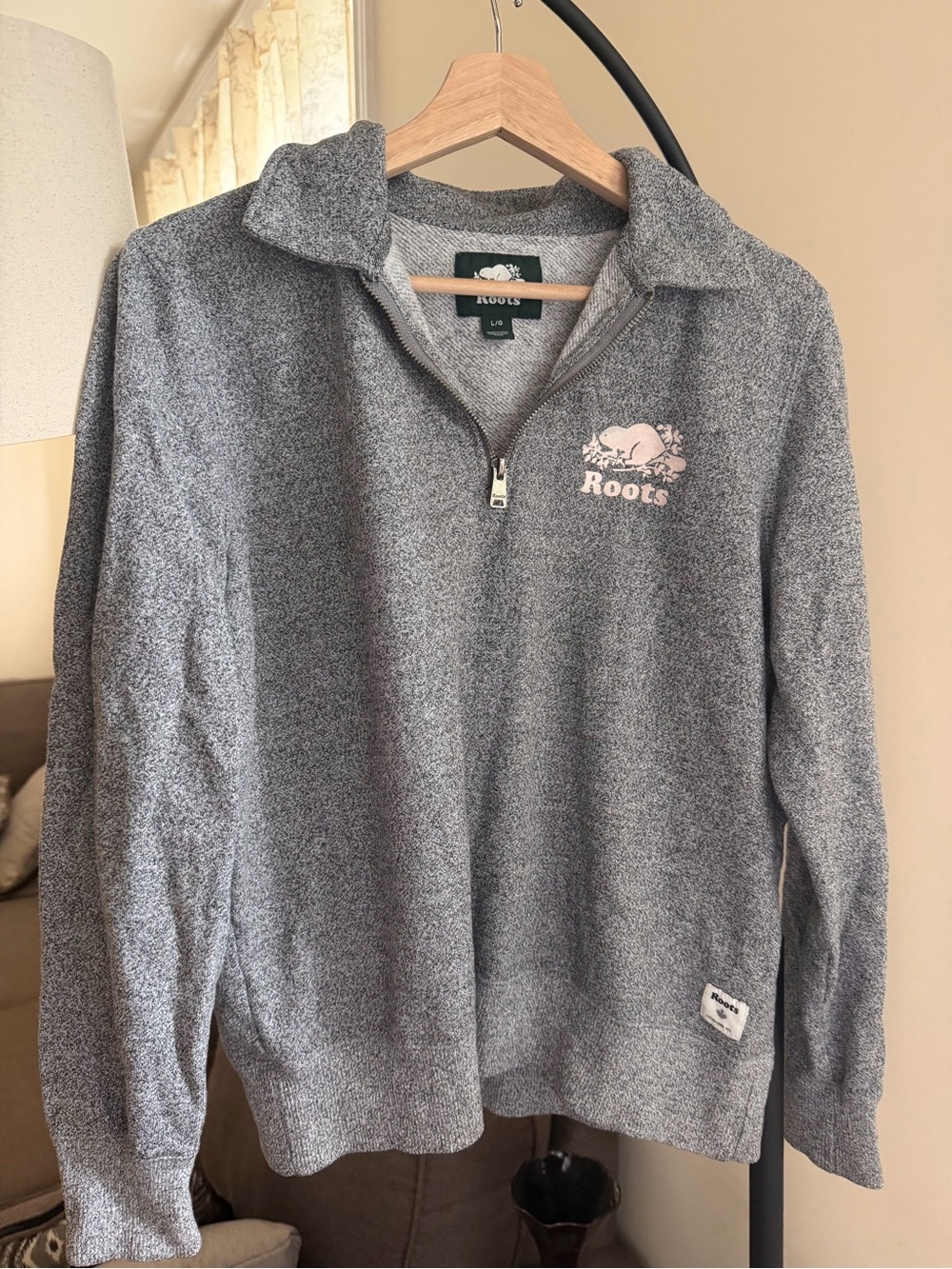 Roots Grey Half-Zip Sweater